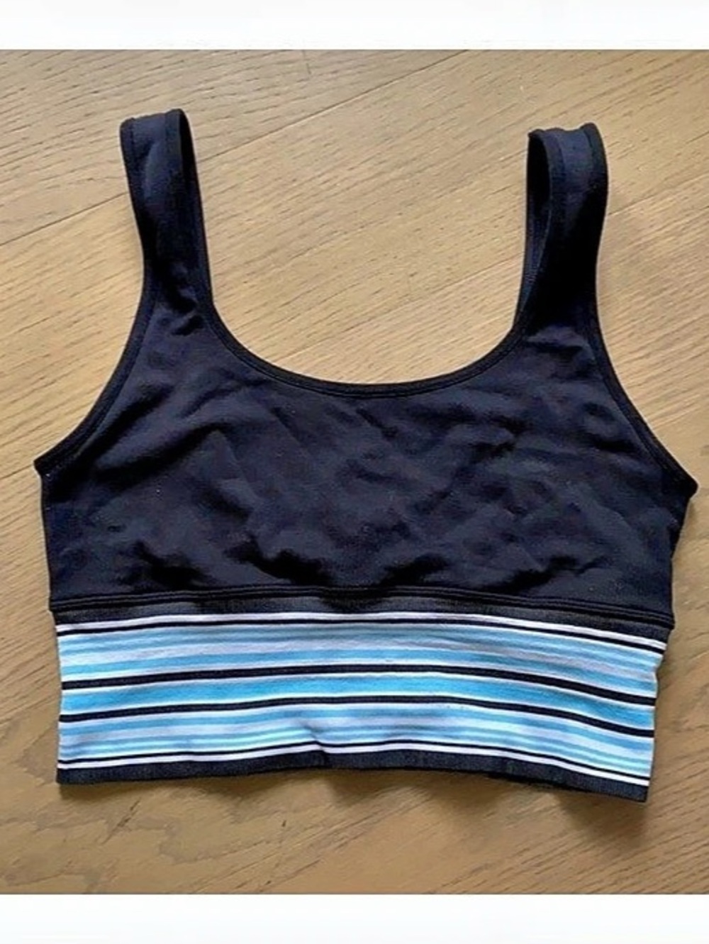 Alala Banded Seamless Sports Bra Black Blue Size L
